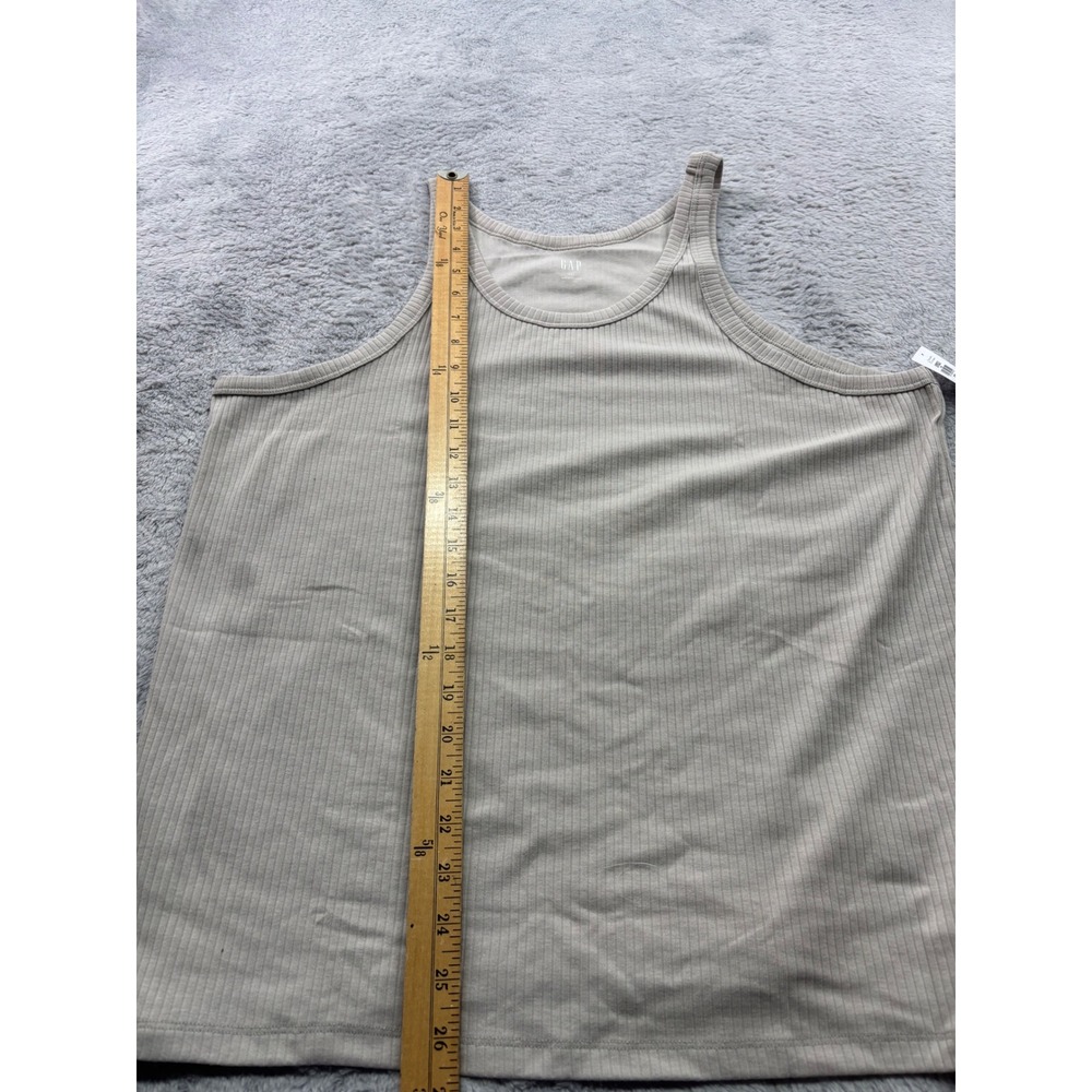 GAP Mens XXL Ribbed Tank Top Beige Tan Sleeveless Scoop Neck Basic New - Picture 6 of 6